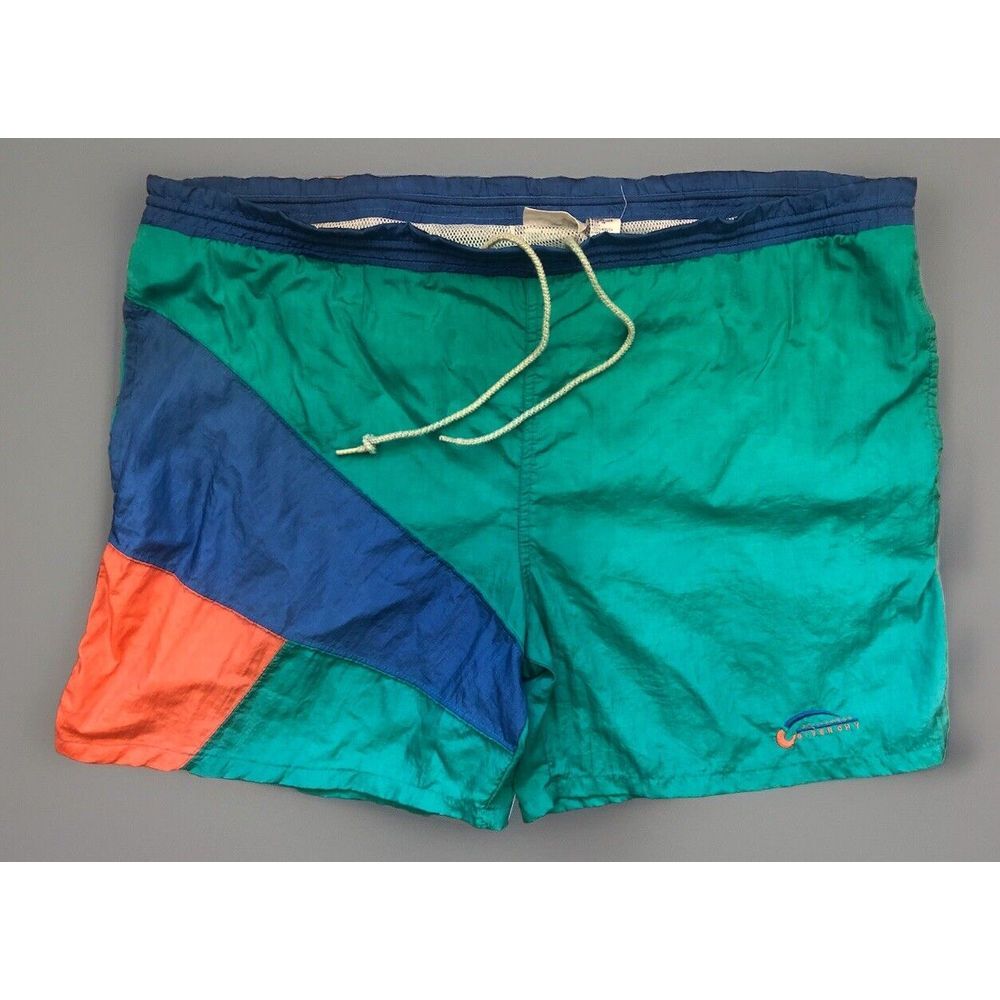 Givenchy Activewear Vintage 90s Men's XXL‎ Color Block Swim Trunks